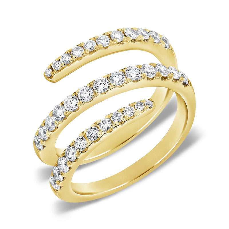 14K Yellow Gold Diamond Swirl Ring