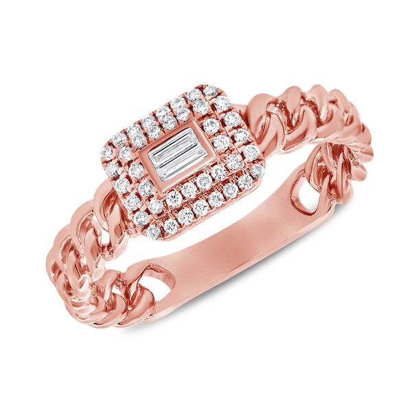 14K Rose Gold Diamond Top Link Ring-Rings-Maurice's Jewelers-