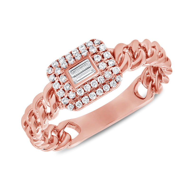 14K Rose Gold Diamond Top Link Ring-Rings-Maurice's Jewelers-