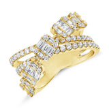 14K White Gold Diamond Crossover Ring