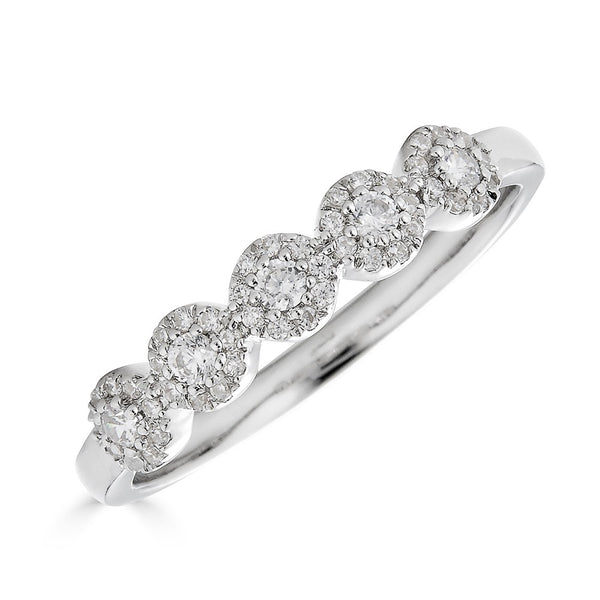 14K .25Ct Diamond Halo Ring-Rings-Maurice's Jewelers-White Gold-