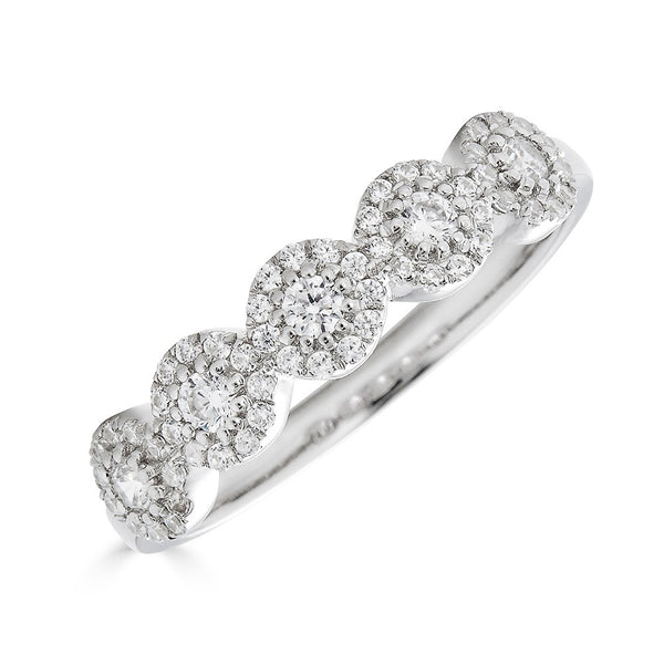 14K .40Ct Diamond Halo Ring-Rings-Maurice's Jewelers-White Gold-