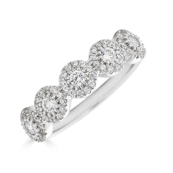 14K .50Ct Diamond Halo Ring-Rings-Maurice's Jewelers-White Gold-