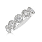 14K 1.00Ct Diamond Halo Ring-Rings-Maurice's Jewelers-White Gold-