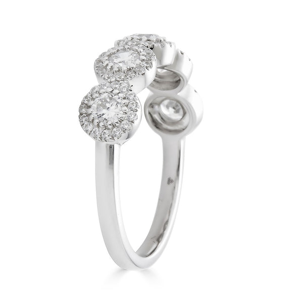 14K 1.00Ct Diamond Halo Ring-Rings-Maurice's Jewelers-