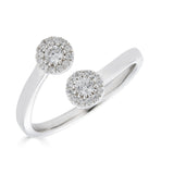14K Diamond Halo Open Twisted Ring-Rings-Maurice's Jewelers-White Gold-