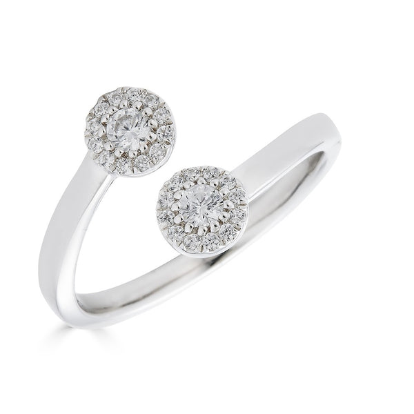 14K Diamond Halo Open Twisted Ring-Rings-Maurice's Jewelers-White Gold-