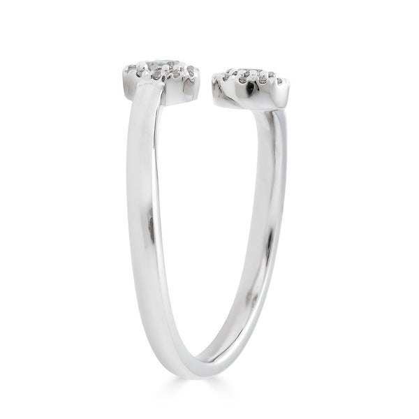 14K Diamond Halo Open Twisted Ring