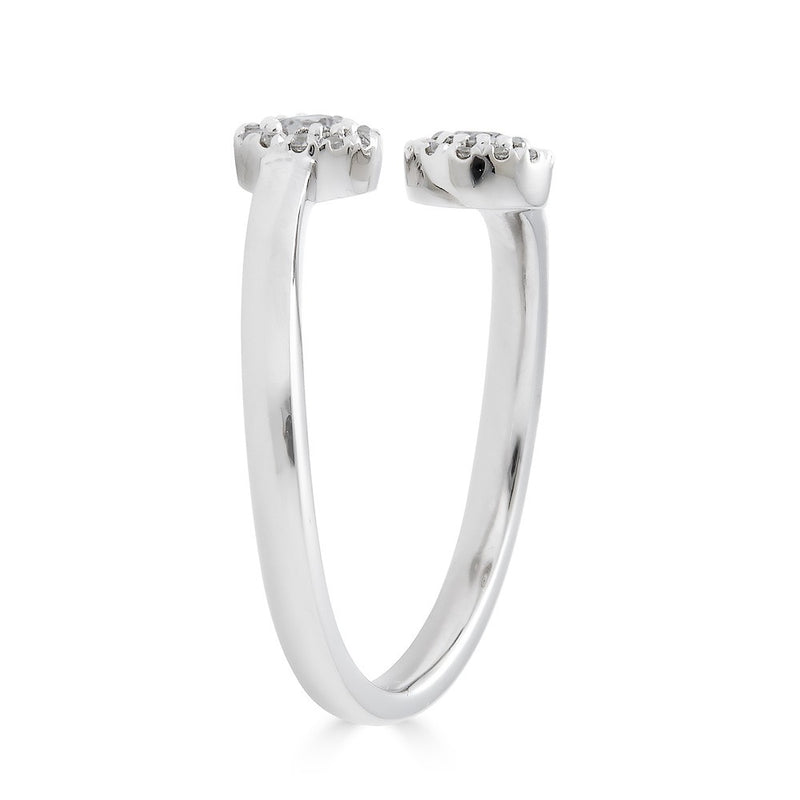 14K Diamond Halo Open Twisted Ring-Rings-Maurice's Jewelers-