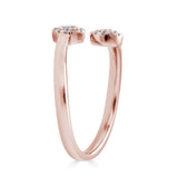 14K Diamond Halo Open Twisted Ring-Rings-Maurice's Jewelers-