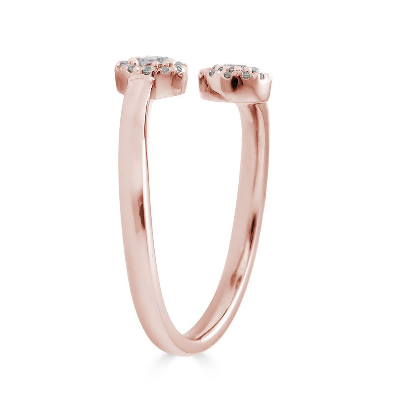14K Diamond Halo Open Twisted Ring-Rings-Maurice's Jewelers-