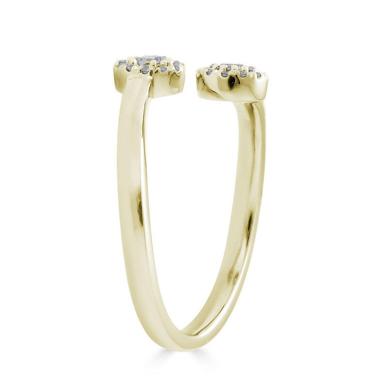 14K Diamond Halo Open Twisted Ring-Rings-Maurice's Jewelers-