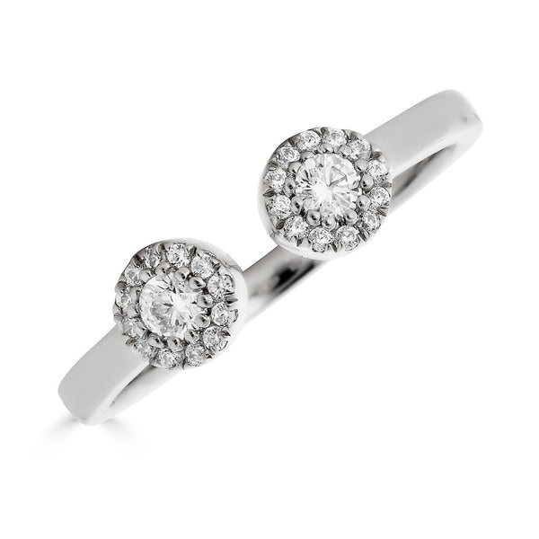 14K Diamond Halo Open Ring-Rings-Maurice's Jewelers-White Gold-