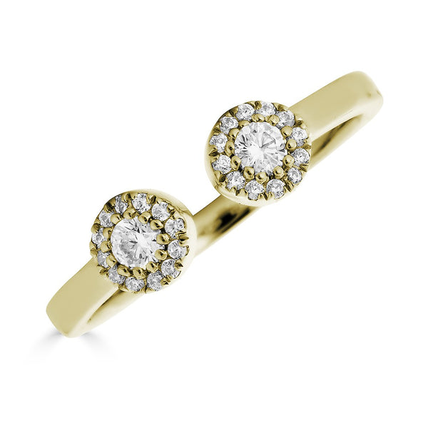 14K Diamond Halo Open Ring-Rings-Maurice's Jewelers-Yellow Gold-