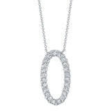 14K Yellow Gold Diamond Oval Necklace