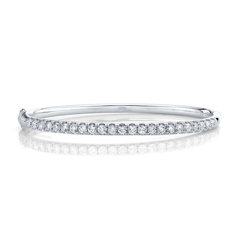 14K White Gold Diamond Bangle-Bracelets-Maurice's Jewelers-WHITE GOLD-