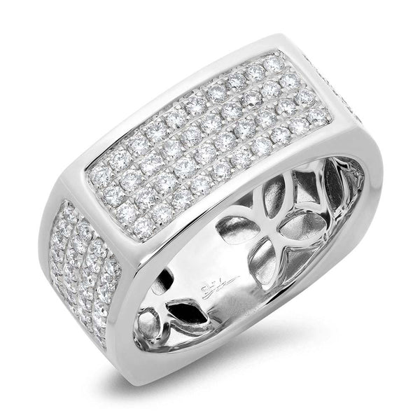 14K White Gold Diamond Pave Ring