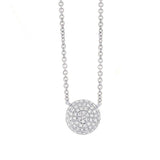 14K Yellow Gold Pave Diamond Disc Necklace-Necklaces-Maurice's Jewelers-White Gold-
