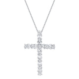 14K Rose Gold Diamond Cross Necklace-Necklaces-Maurice's Jewelers-WHITE GOLD-