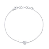 14K Yellow Gold Diamond Heart Bracelet-Bracelets-Maurice's Jewelers-WHITE GOLD-