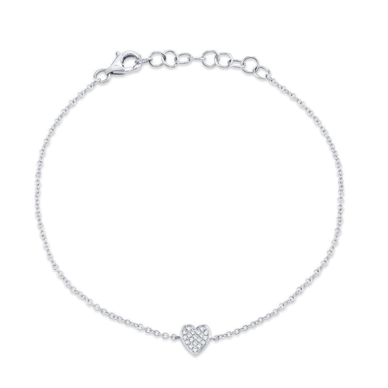 14K Yellow Gold Diamond Heart Bracelet-Bracelets-Maurice's Jewelers-WHITE GOLD-