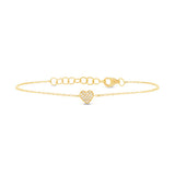 14K Yellow Gold Diamond Heart Bracelet-Bracelets-Maurice's Jewelers-YELLOW GOLD-