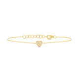 14K White Gold Diamond Heart Bracelet