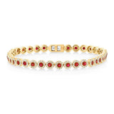 14K Yellow Gold Ruby and Diamond Tennis Bracelet-Bracelets-Maurice's Jewelers-YELLOW GOLD-