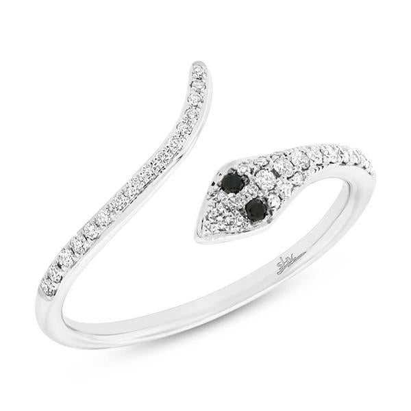 14K Yellow Gold Diamond Snake Ring-Rings-Maurice's Jewelers-WHITE GOLD-