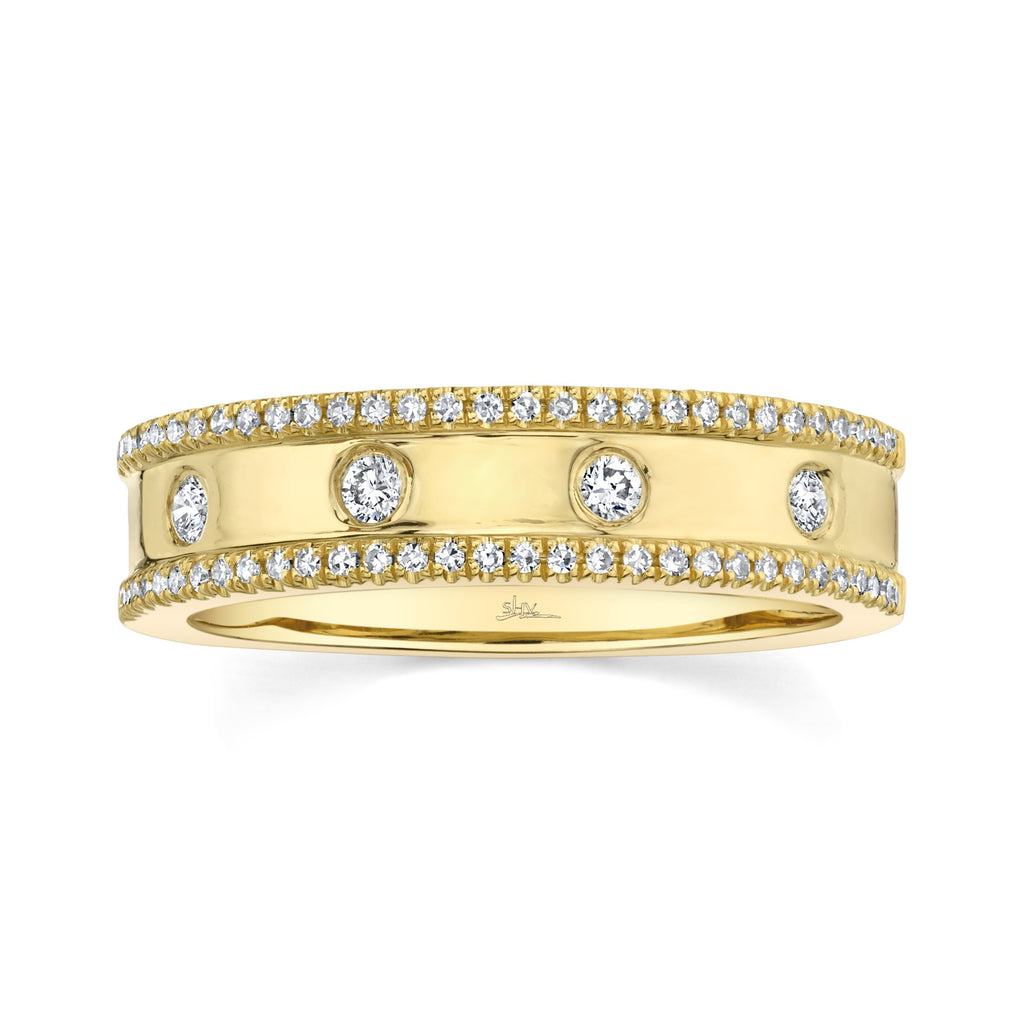 14K Yellow Gold Polished Diamond Ring-Rings-Maurice's Jewelers-Yellow Gold-