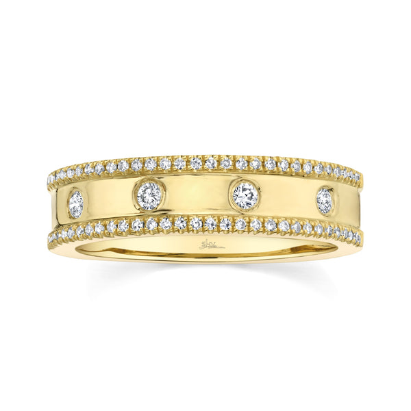 14K Yellow Gold Polished Diamond Ring