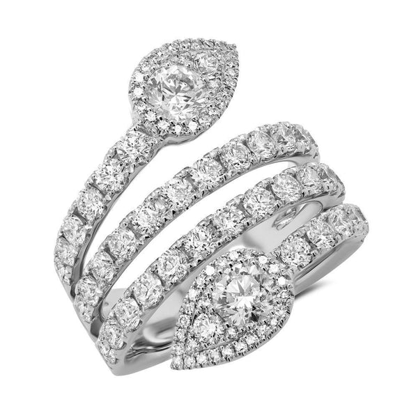 14K White Gold Diamond Wrap Pear Shape Ring