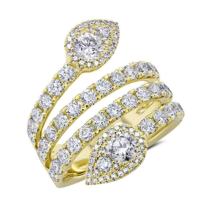 14K Yellow Gold Diamond Wrap Pear Shape Ring-Rings-Maurice's Jewelers-YELLOW GOLD-