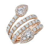 14K Yellow Gold Diamond Wrap Pear Shape Ring-Rings-Maurice's Jewelers-ROSE GOLD-