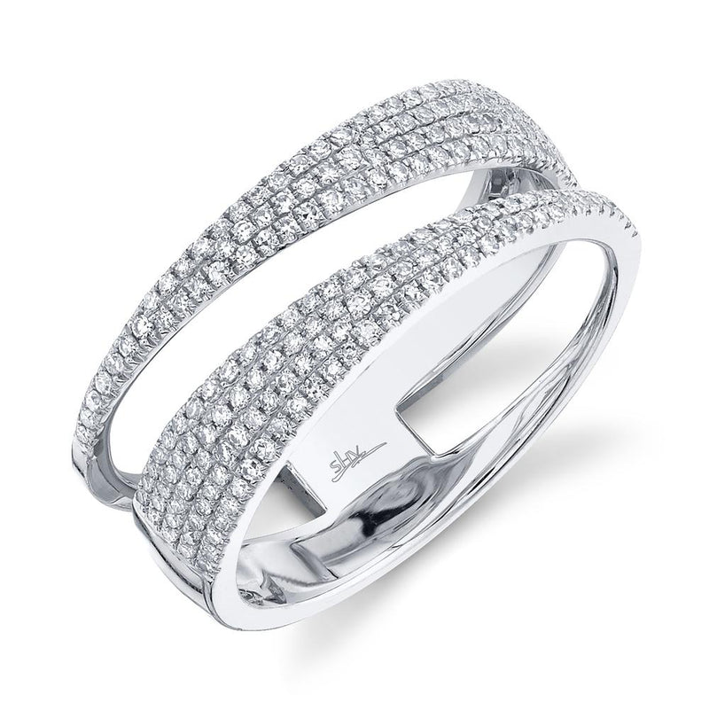 14K Rose Gold Diamond Pave Split Shank Ring-Rings-Maurice's Jewelers-WHITE GOLD-