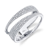 14K White Gold Diamond Pave Split Shank Ring