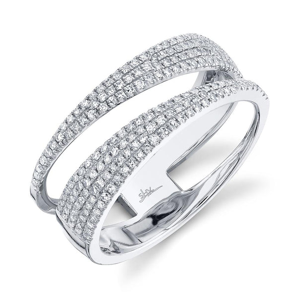 14K White Gold Diamond Pave Split Shank Ring-Rings-Maurice's Jewelers-WHITE GOLD-
