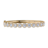14K Yellow Gold Diamond Halo Hinged Bangle (Large)