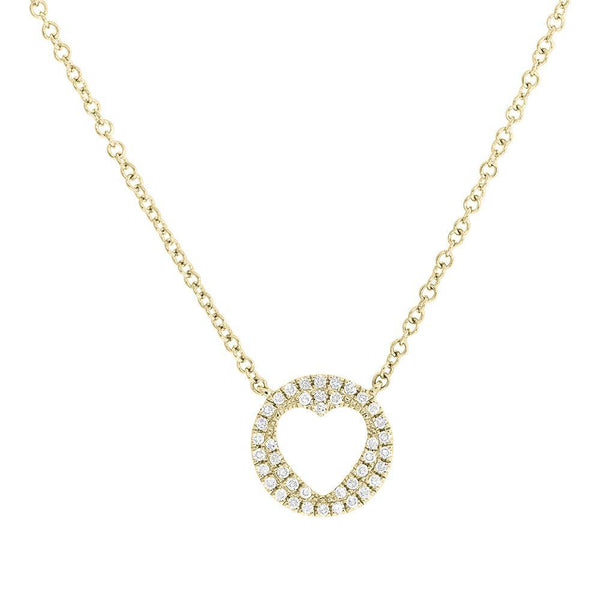 14K White Gold Diamond Pave Heart Necklace-Necklaces-Maurice's Jewelers-