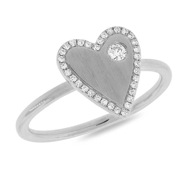 14K Yellow Gold Diamond Heart Ring