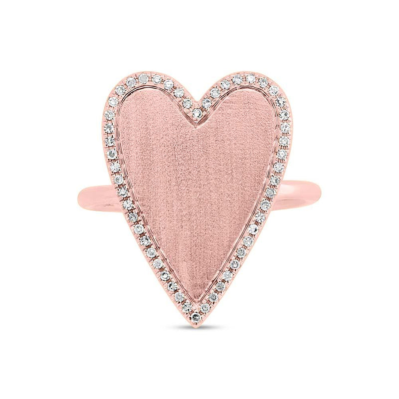 14K White Gold Large Diamond Heart Ring-Rings-Maurice's Jewelers-5-Rose Gold-