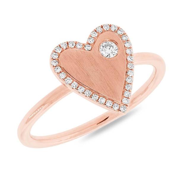 14K Rose Gold Diamond Heart Ring