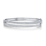 14K White Gold Diamond Pave Split Bangle-Bracelets-Maurice's Jewelers-WHITE GOLD-