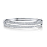 14K Rose Gold Diamond Pave Split Bangle-Bracelets-Maurice's Jewelers-WHITE GOLD-