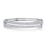 14K Yellow Gold Diamond Pave Split Bangle-Bracelets-Maurice's Jewelers-WHITE GOLD-