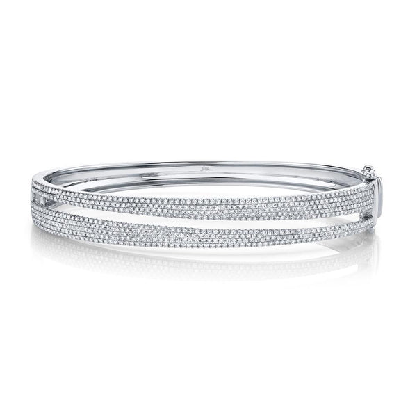 14K Yellow Gold Diamond Pave Split Bangle-Bracelets-Maurice's Jewelers-WHITE GOLD-