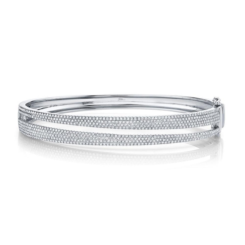 14K Yellow Gold Diamond Pave Split Bangle-Bracelets-Maurice's Jewelers-WHITE GOLD-