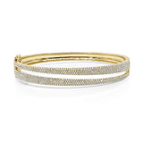 14K Yellow Gold Diamond Pave Split Bangle-Bracelets-Maurice's Jewelers-YELLOW GOLD-