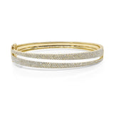 14K White Gold Diamond Pave Split Bangle-Bracelets-Maurice's Jewelers-YELLOW GOLD-