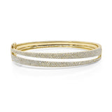 14K White Gold Diamond Pave Split Bangle